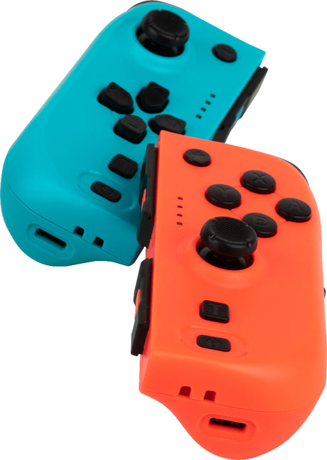 Manettes Joypads - Nintendo Switch et Switch OLED - KONIX - Autonomie 8 h - Fonction vibration - Bleu et rouge