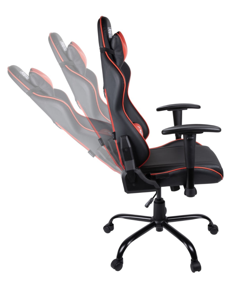 Chaise de bureau gaming - KONIX - One Piece - Inclinaison siege 150° - Cuir - Coussin lombaires et cervicaux réglable - Noir