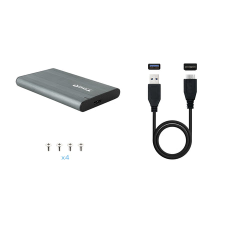 Boitier externe USB 3.1 TooQ TQE-2503 - S-ATA 2,5" (Gris)