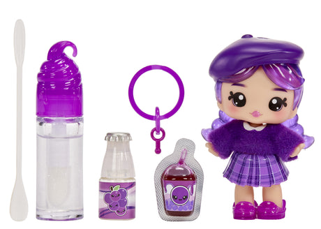Yummiland - 1 poupée 10 cm et un gloss pailleté a créer - Greta - Goűt Raisin - Des 4ans
