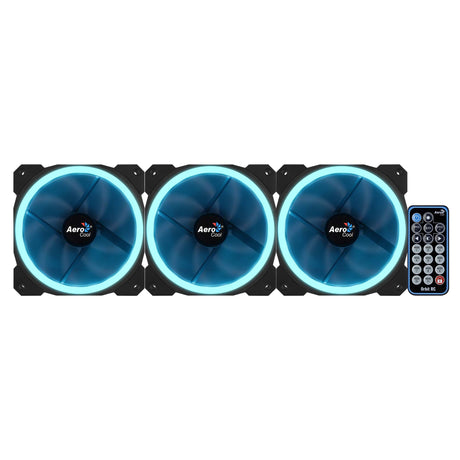 Lot de 3 Ventilateurs de boitier AeroCool Orbit RC RGB 12cm (Noir) avec télécommande