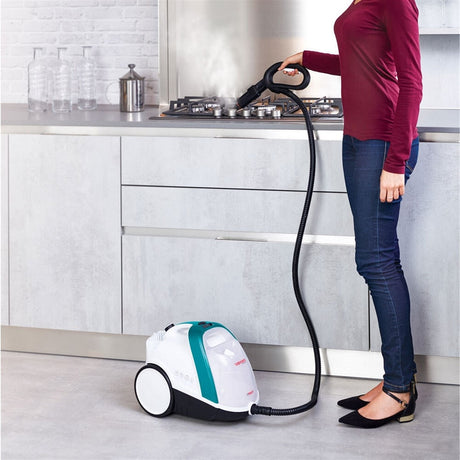 POLTI VAPORETTO SMART 100 T - Nettoyeur vapeur - autonomie illimitée - 4 BAR - 110g/min - 1500W - 9 accessoires - Turquoise