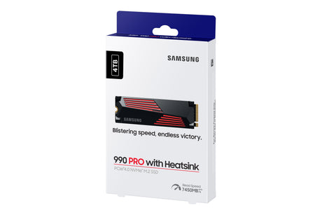 SAMSUNG - 990 PRO avec dissipateur- SSD Interne - 4 To - NVMe M.2 PCIe 4.0x4 - Vitesse lecture jusqu'a 7 450 Mo/s