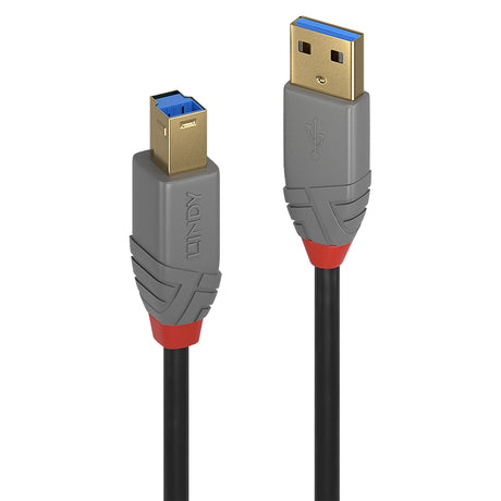 Cable Lindy USB 3.0 type A - B M/M 3m (Gris/Noir)