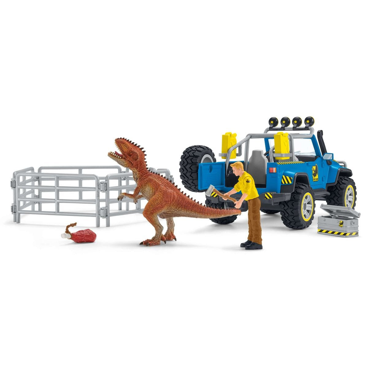 Coffret Voiture tout-terrain avec avant-poste Dino, jouet dinosaure pour enfants, des 4 ans, Schleich 41464 DINOSAURS