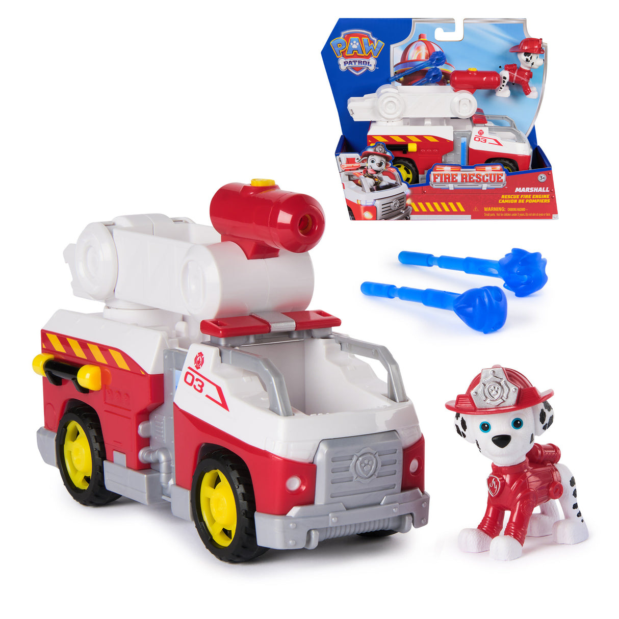 Figurine Marcus - Véhicules + 2 projectiles - des 3 ans - Fire Rescue - La Pat'Patrouille