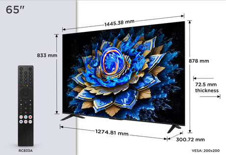 TCL 65T69C - TV QLED 65 (165 cm) - 4K UHD 3840x2160 - HDR10+ - Google TV  - 3xHDMI 2.1 - WiFi