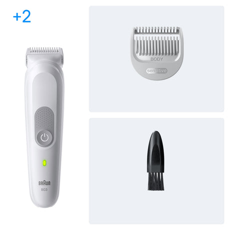Tondeuse pour le corps - BRAUN - BG3500 - 80 min - Étanche - Gris