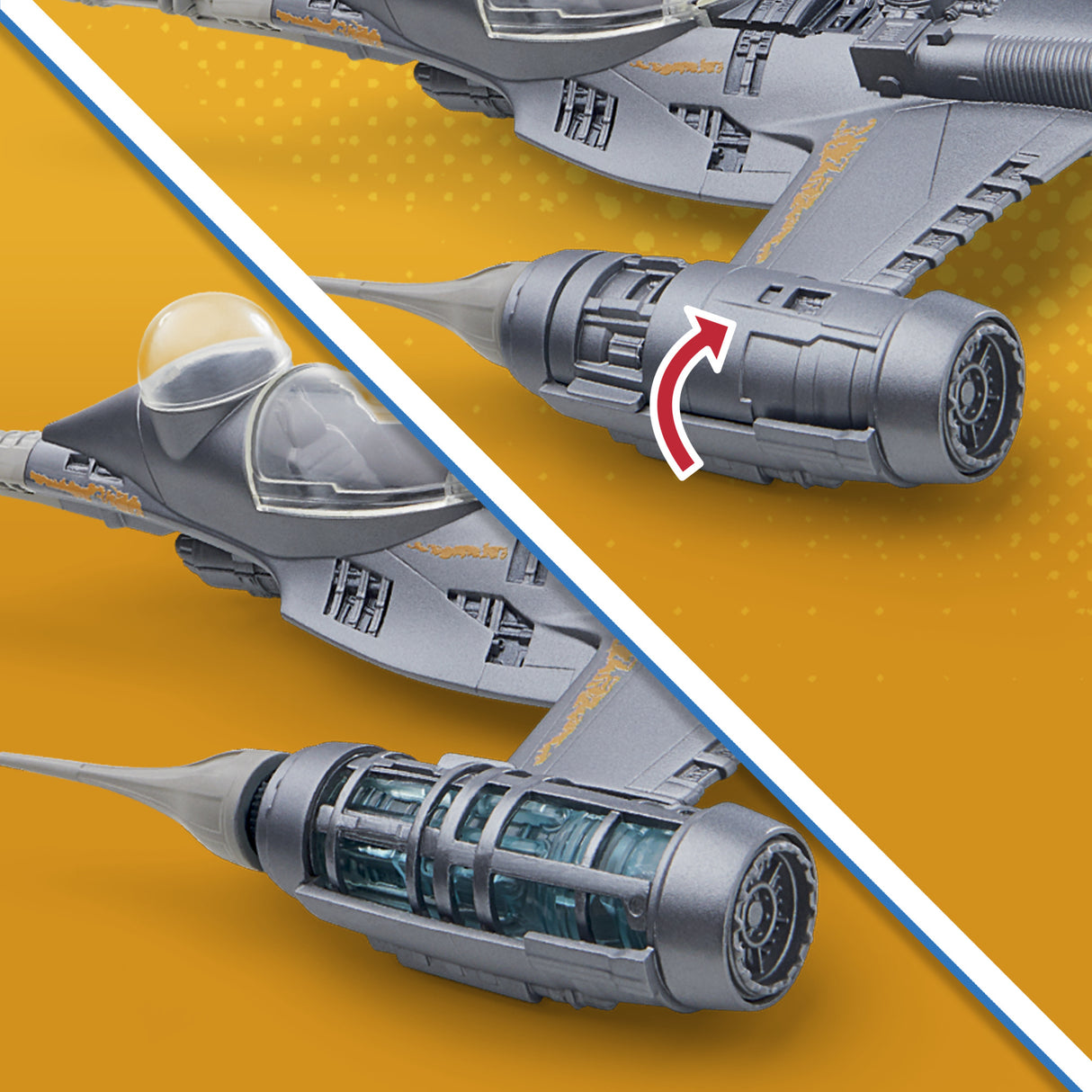Vaisseau The Mandalorian's N-1 Starfighter, figurines Grogu et Mandalorien de 10 cm, jouet pour enfant des 4 ans, Star Wars Epic Her