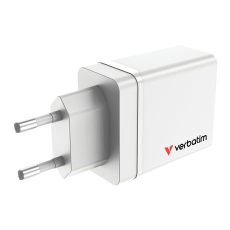 Chargeur secteur Verbatim GaN 3x ports USB-A + 1x port USB-C 30W (Blanc)
