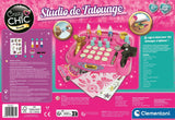 CLEMENTONI - Studio de tatouage temporaires pour enfant - Kit complet  - Pochoirs, peintures corps et transfert - Des 7 ans
