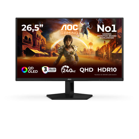 Ecran PC Gamer - AOC - 27'' - QHD - 240Hz - Dalle QD-OLED - 0,03ms - Q27G41ZDF