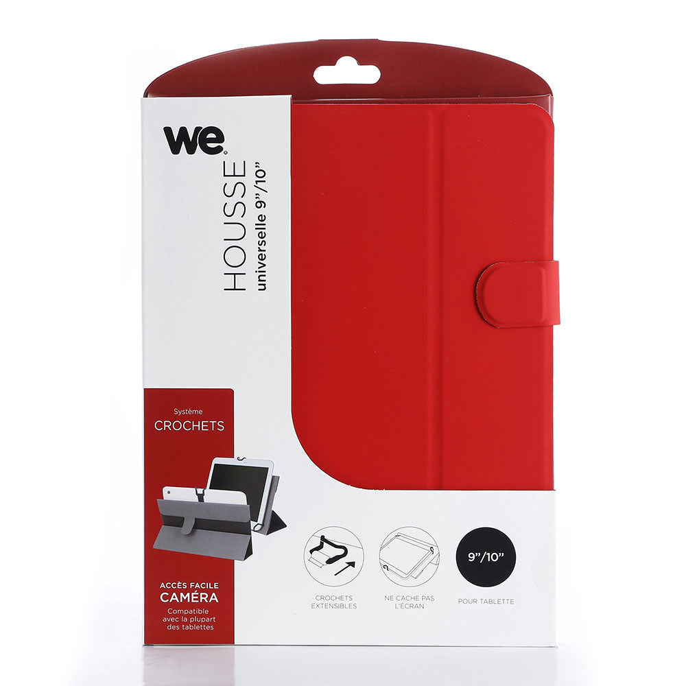 WE tui universel Rouge pour tablettes 9/11 Toucher doux Système de crochets ex