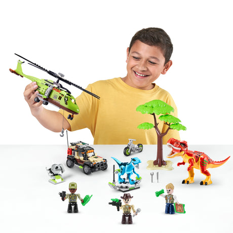 Set de Construction - ZURU - Dino Adventure Dino Hunt (592 pieces) - Aventure préhistorique avec dinosaures et véhicules