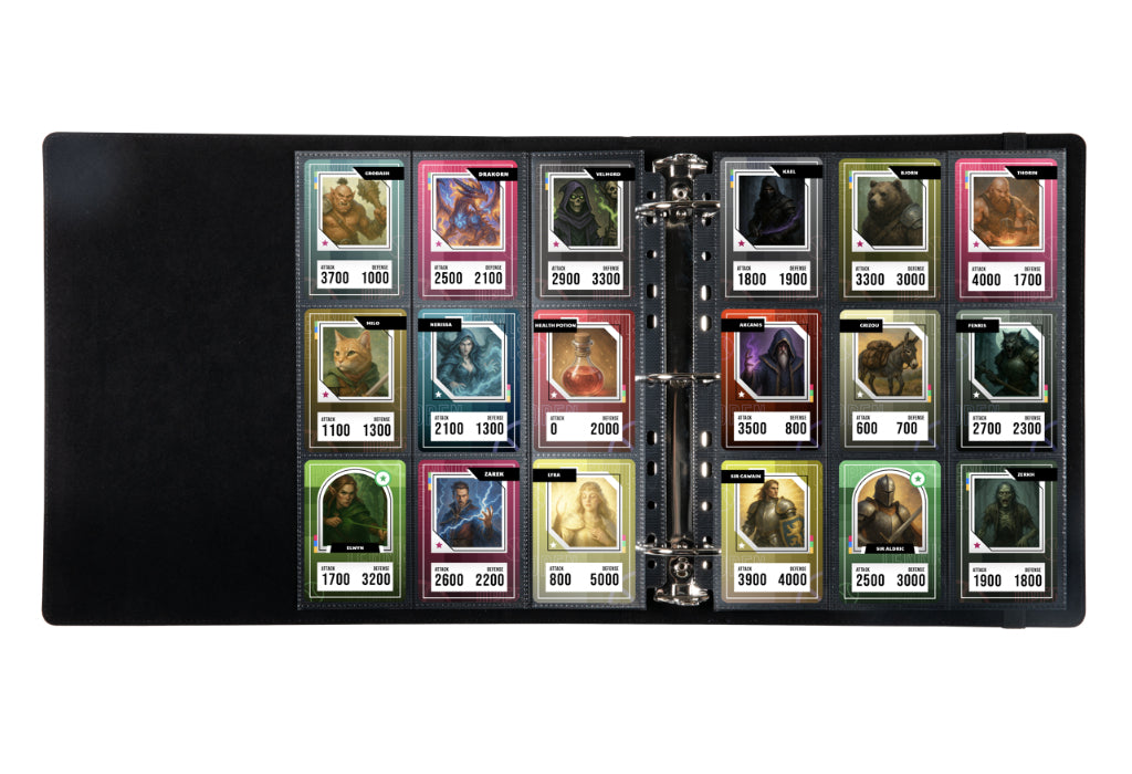 Classeur Premium avec reliure a anneaux - Konix - Jeux de cartes a collectionner - Magic The Gathering, Pokémon, Yu-Gi-Oh! - Noir