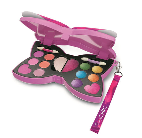 CLEMENTONI - Trousse Noeud-Papillon - Palette de maquillage pour enfant - Fards paupieres, brillants levres, éponge, pinceaux - 6 ans