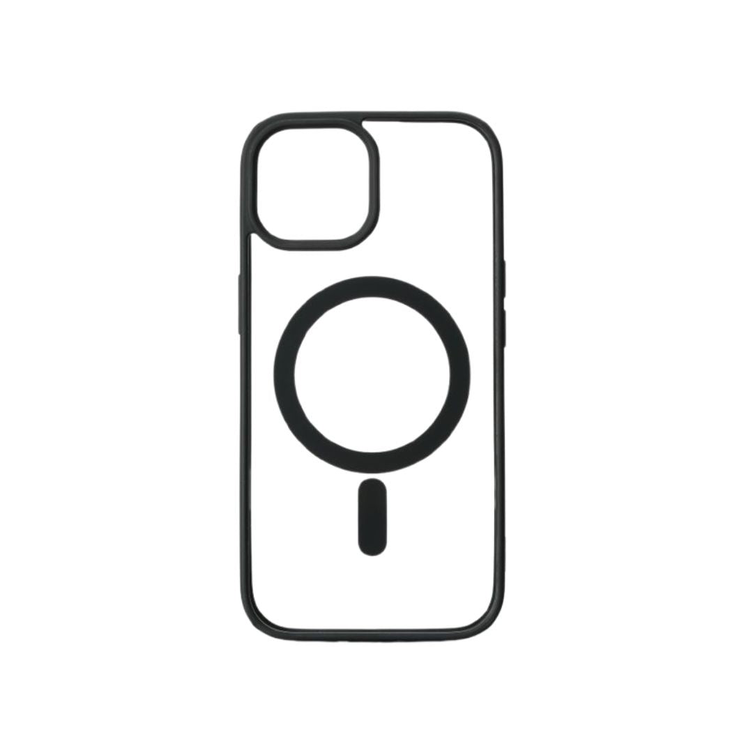 We Coque de protection RUBBER APPLE IPHONE 15 - Dos transparent contour mat noir