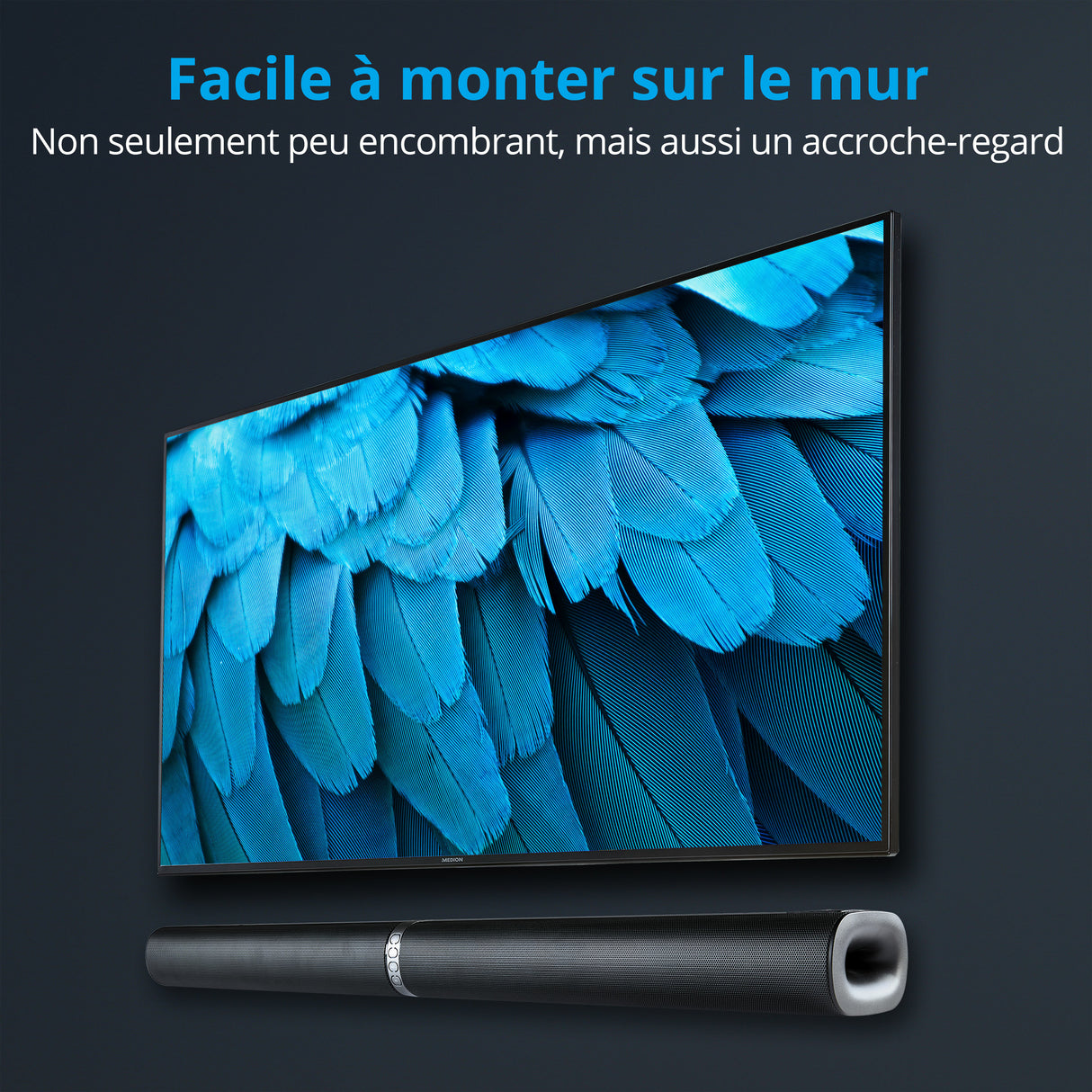 Barre de Son 2.1 - MEDION - 2x30W RMS + Sub 60W RMS - Caisson sans fil