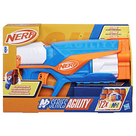 NERF blaster Agility N Series, 12 fléchettes Nerf N1 uniquement pour les blasters Nerf N Series, barillet 6 fléchettes, jeux d'extér