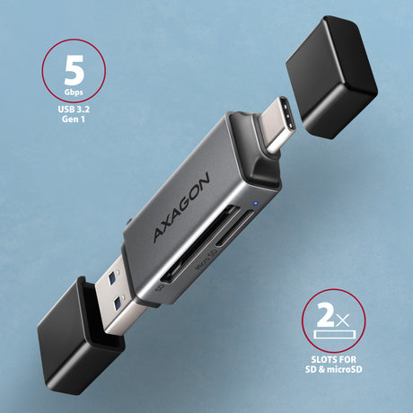 Lecteur de Cartes USB-C 3.2 Axagon CRE-DAC (Gris)