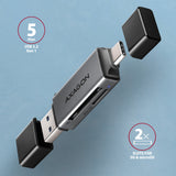 Lecteur de Cartes USB-C 3.2 Axagon CRE-DAC (Gris)