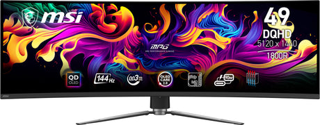 Ecran PC Gamer incurvé - MSI - 49 - DQHD - 144Hz - Dalle QD-OLED - 0,03ms - Ajustable en hauteur - MPG 491CQP QD-OLED