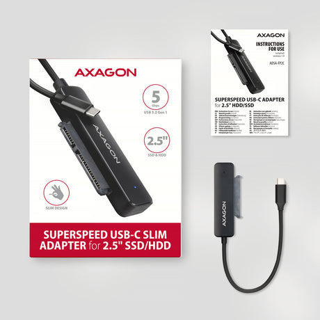 Adaptateur USB-C 3.2 Axagon ADSA-FP2C vers S-ATA 2,5" SSD/HDD auto-alimenté