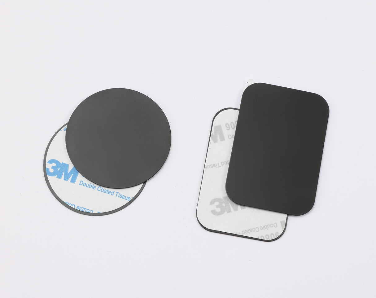 Pack de 2 Plaques métalliques - Fixation magnétique de support voiture - Noir