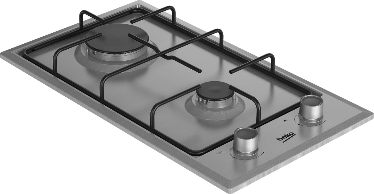 Table de cuisson ŕ gaz - BEKO - 2 foyers - 30 cm - Inox - HDCG32220FX