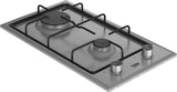 Table de cuisson ŕ gaz - BEKO - 2 foyers - 30 cm - Inox - HDCG32220FX
