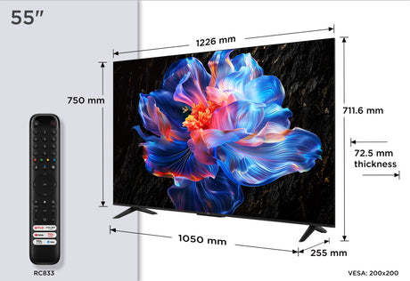 TCL 55P6K - TV LED 55 (139 cm) - 4K UHD 3840x2160 - HDR10+ - Google TV  - 3xHDMI 2.1 - WiFi