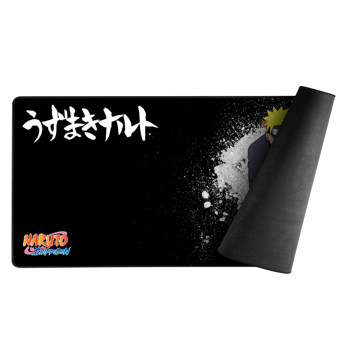 Tapis de souris gaming - KONIX - Naruto Shippuden - XXL 90 x 46 cm - Base antidérapante en caoutchouc - Noir