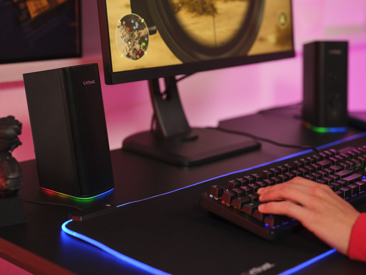 Enceintes Bluetooth Trust GXT 612 Cetic RGB (Noir)