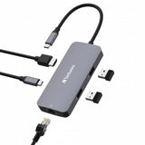 Station d'accueil portable USB-C 3.2 Verbatim Hub Pro Multiports 5 (Gris)