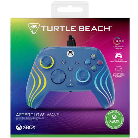 Manette de jeu - Xbox Series X|S, Xbox One et PC - Afterglow Wave - RGB - Filaire - Bleu - TURTLE BEACH