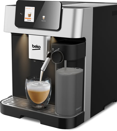 Machine a café avec broyeur - BEKO - CEG7348X - 1350 W - 250g de grains - Noir / Silver