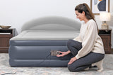 Matelas gonflable - BESTWAY - 671BD Queen - Pompe électrique intégrée - Tete de lit LoungeLux - Tritech durable