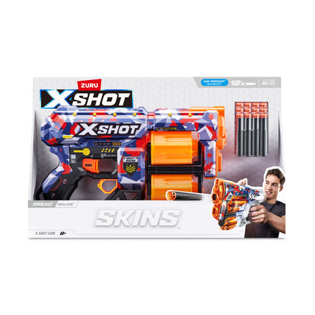 Lanceur de fléchettes - ZURU - X-SHOT Dread - Canons rotatifs doubles - 7 designs - Portée 27 m
