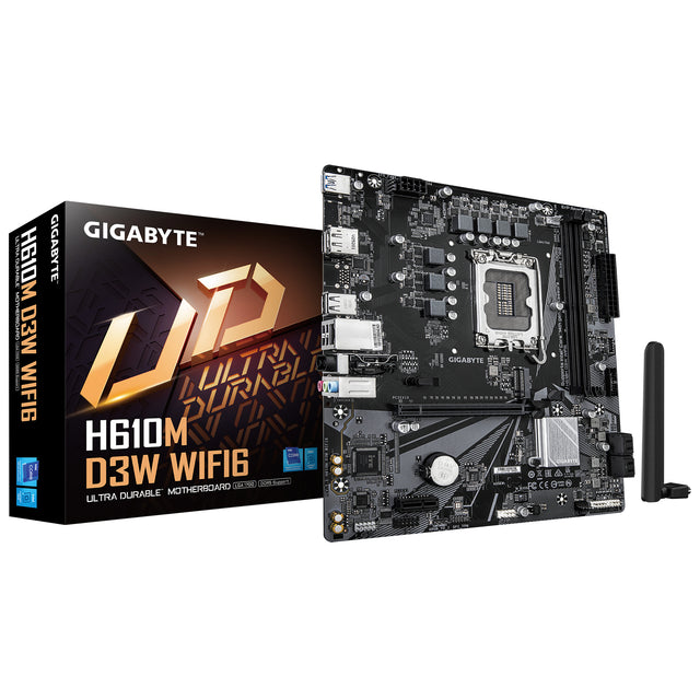 Carte mere - GIGABYTE - H610M D3W WIFI6 - Format Micro-ATX - Chipset Intel H610 - WiFi 6 & DDR4