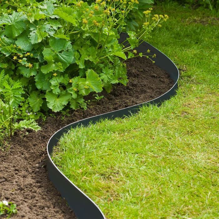 Bordure de jardin en PE noir - Nature - Bordure de jardin - 7,5cm x 10m - …paisseur 3mm