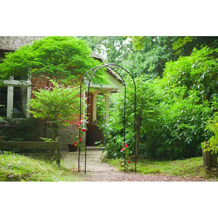 Pergola arche - NATURE - Métal - 112,5 x 39,5 x 231 cm - Noir - Décor volutes