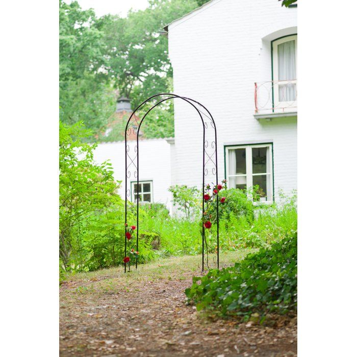 Pergola arche - NATURE - Métal - 112,5 x 39,5 x 231 cm - Noir - Décor volutes