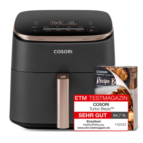 Friteuse sans huile COSORI - Turbo Blaze Chef Edition - Capacité 6L - 6 programmes - 1725W - Noir