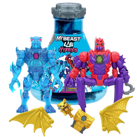 Pack de 2 figurines - MRBEAST LAB - Mix & Match - 2 FIG HYBRIDS + Moitié de figurine DRAGON