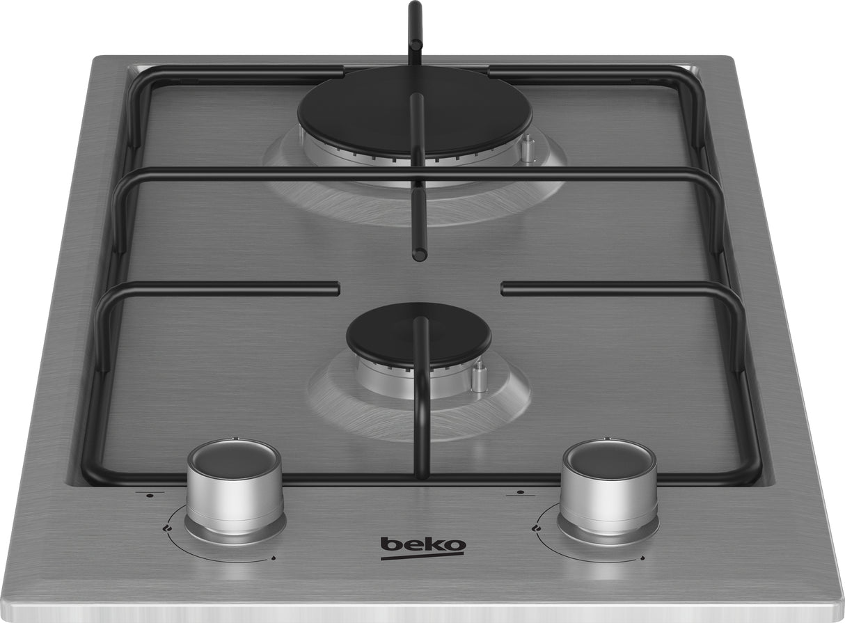Table de cuisson ŕ gaz - BEKO - 2 foyers - 30 cm - Inox - HDCG32220FX