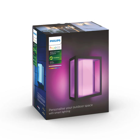 Applique murale - PHILIPS HUE - Impress - Lumiere blanche et colorée - Noir - Large - IP44