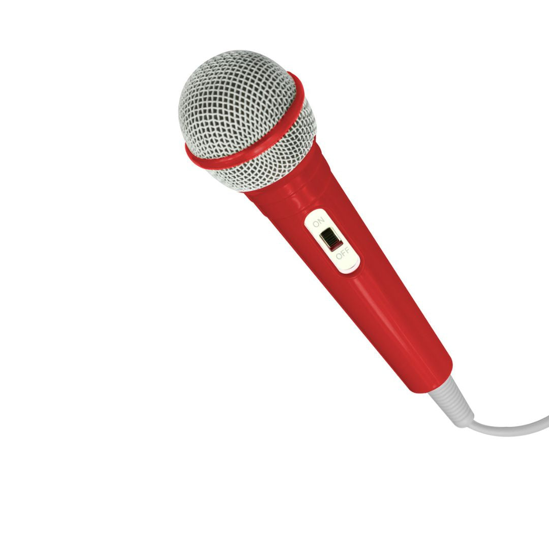 Microphone filaire WeKids, en jack 3.5mm, longeur du c ble 2.8m, modèle ROUGE UN