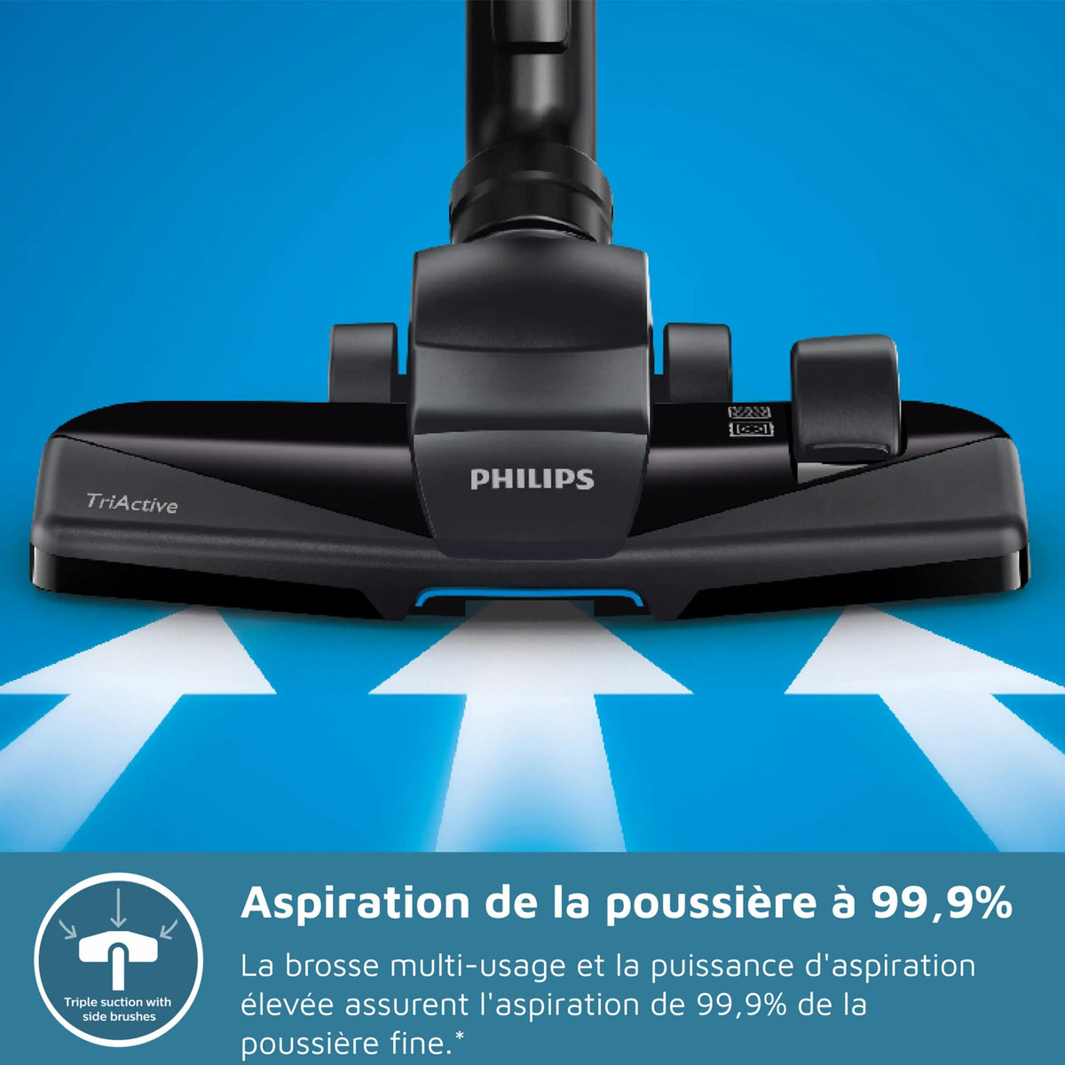 Aspirateur sans sac PHILIPS - FC9330/09 - Série 3000 PowerPro Compact - 900W - 76db - Rouge