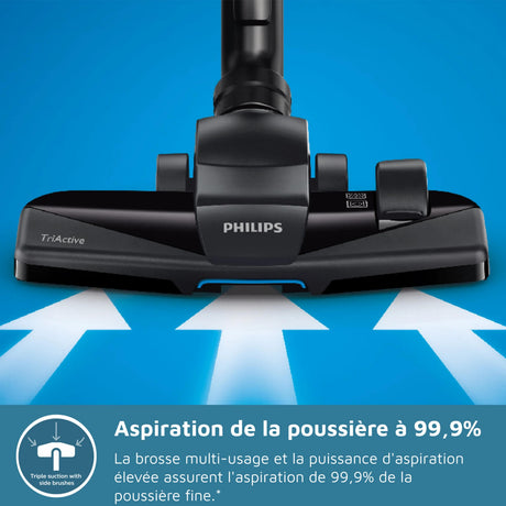 Aspirateur sans sac PHILIPS - FC9330/09 - Série 3000 PowerPro Compact - 900W - 76db - Rouge
