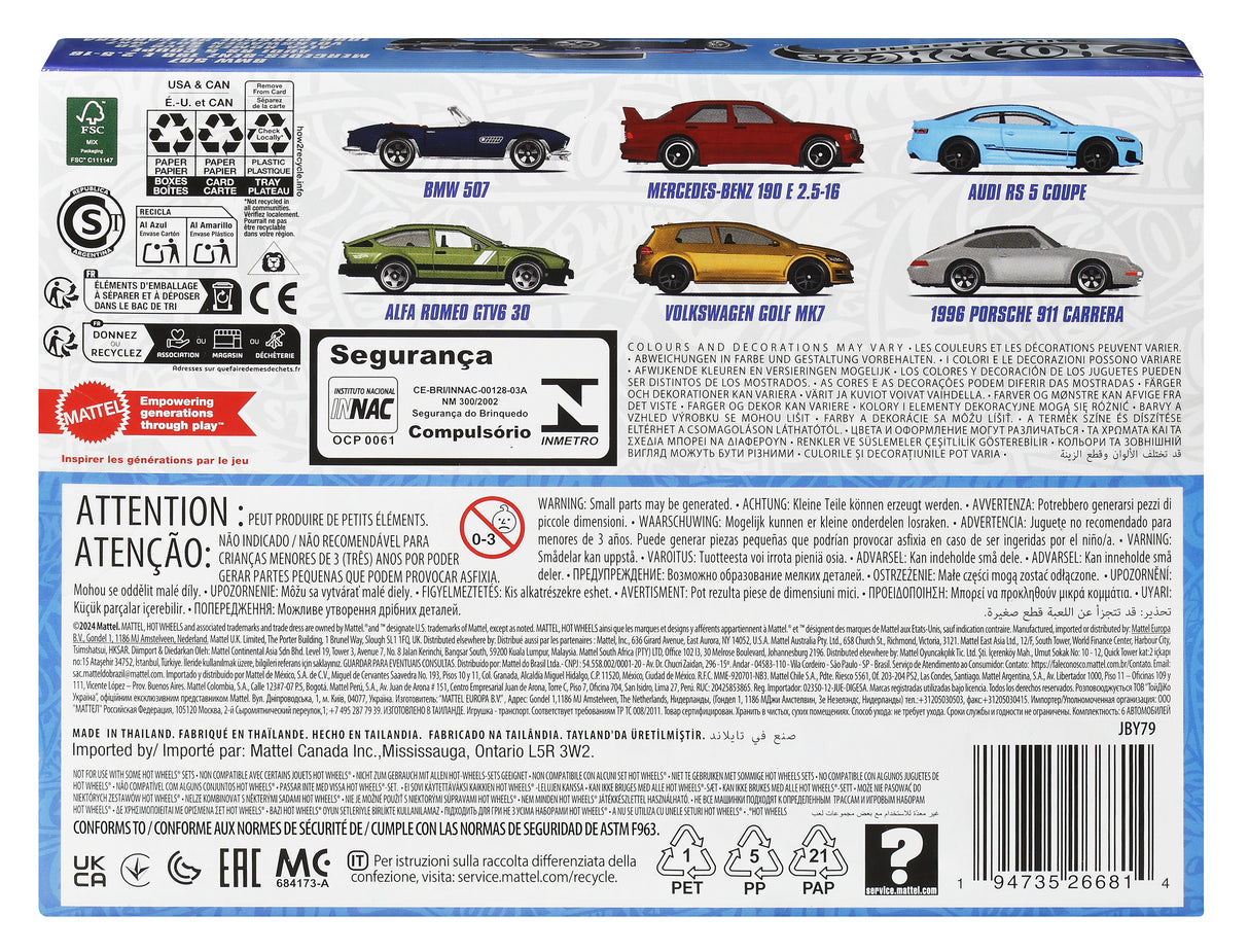 Hot Wheels - Multipack Euro Style - Petite Voiture - 3 ans et + - Hot Wheels - JBY79